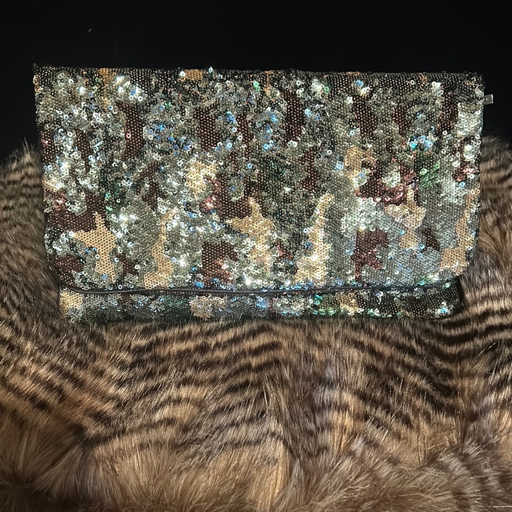 BCBG sequin clutch